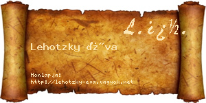 Lehotzky Éva névjegykártya